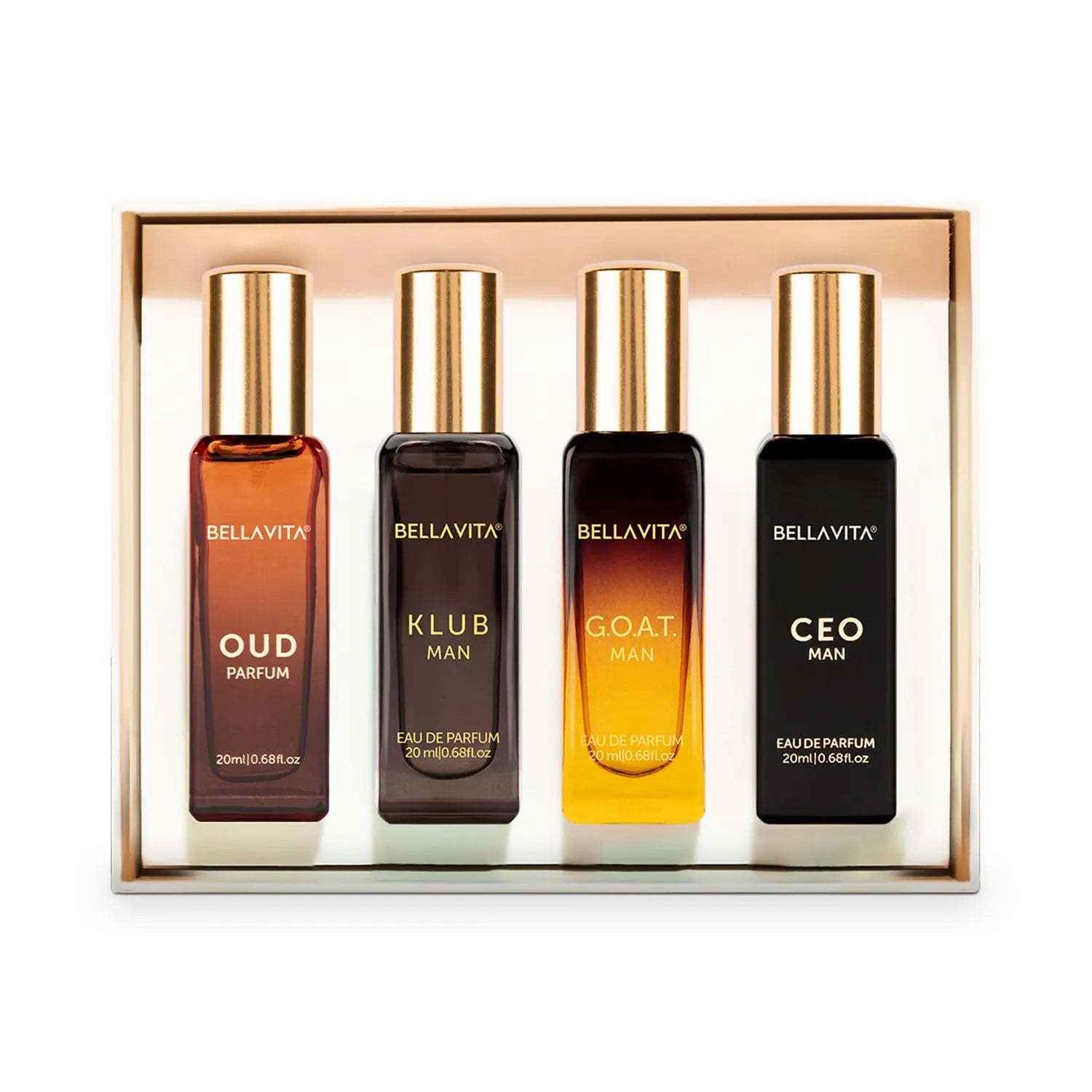 Bellavita Luxury Perfume Gift Set For Men - 4 x 20ml