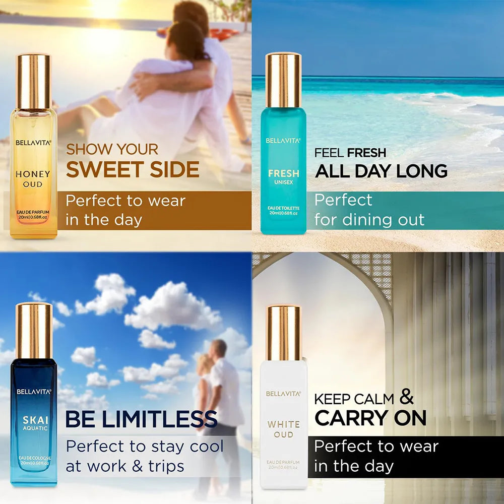 Bellavita Luxury Unisex Perfume Gift Set - 4 x 20ml