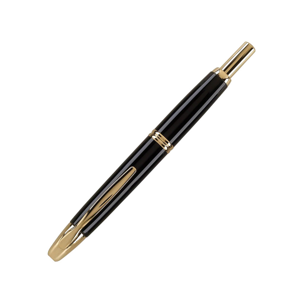 Pilot Capless Black GT Fountain Pen - 18Kt Gold Fine Nib