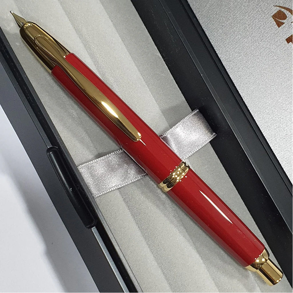 Pilot Capless Red GT Fountain Pen - 18Kt Gold Fine Nib