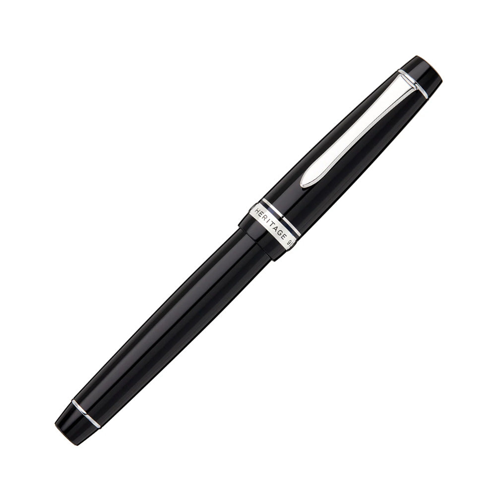 Pilot Custom Heritage 912 Black Fountain Pen – 14Kt Rhodium-Plated FA Nib