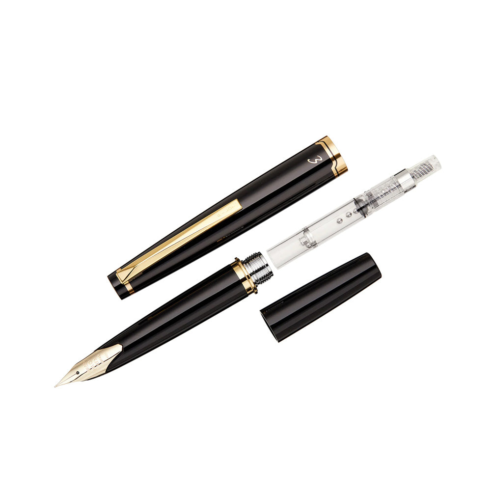 Pilot Elite 95s Black Resin with GT Fountain Pen - 14Kt Gold Medium Nib