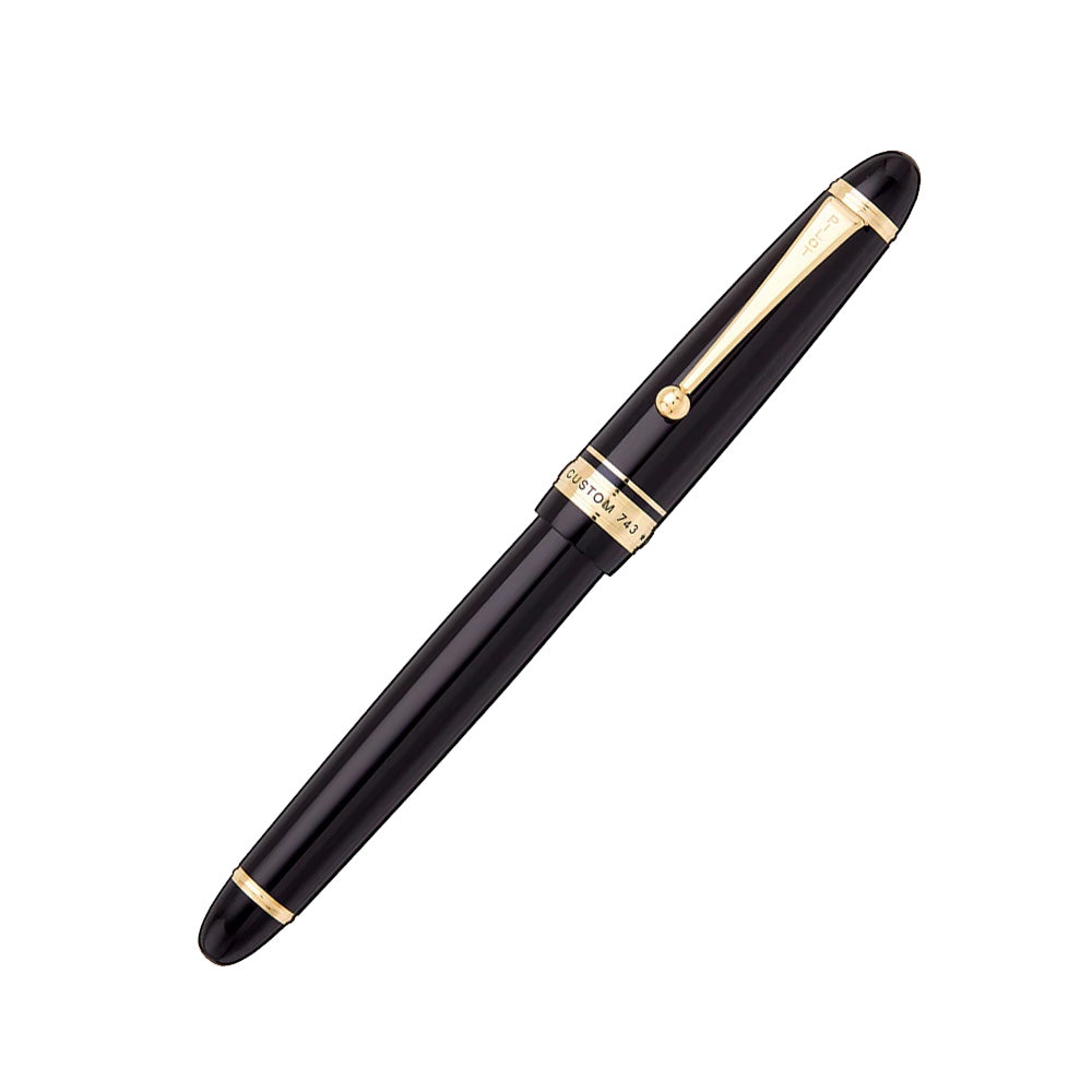 Pilot Custom 743 Black GT Fountain Pen – 14Kt Gold Extra Fine Nib