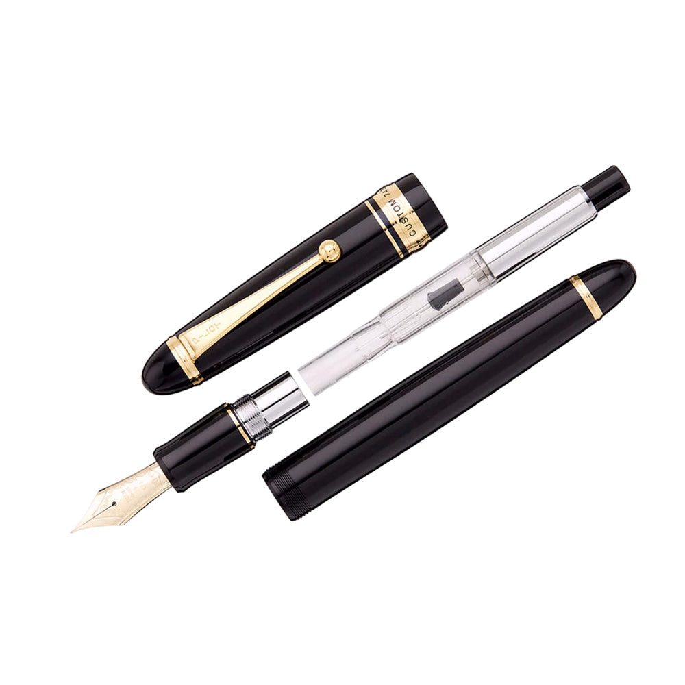 Pilot Custom 743 Black GT Fountain Pen – 14Kt Gold Soft-Fine-Medium Nib