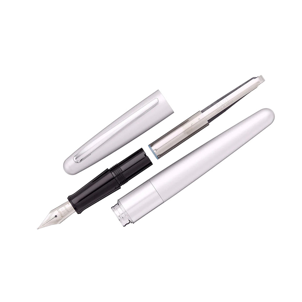 Pilot MR1 Metal Series Silver Plain Fountain Pen – Medium Nib