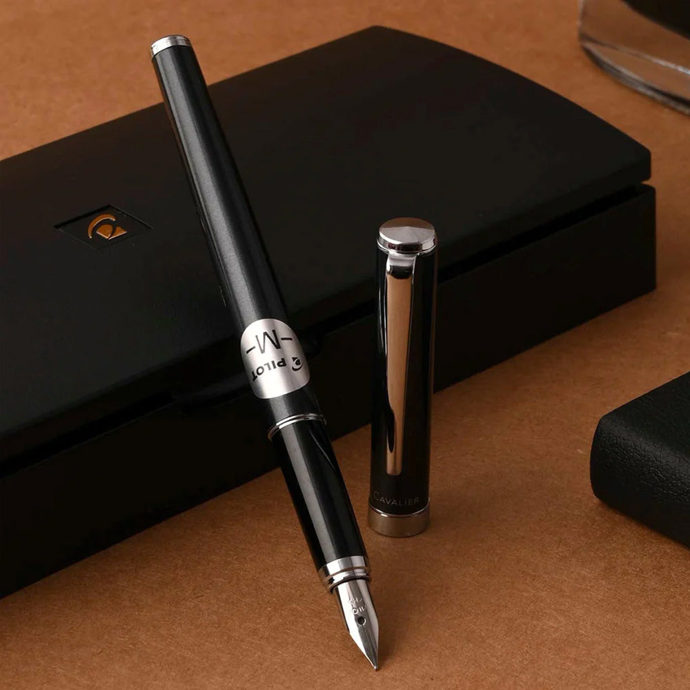 Pilot Cavalier Black CT Fountain Pen - Medium Nib