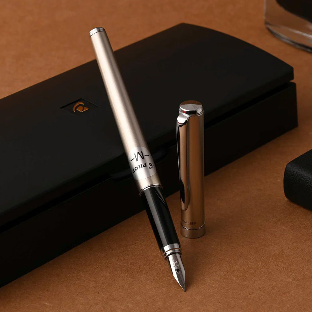 Pilot Cavalier Champagne Gold CT Fountain Pen - Medium Nib