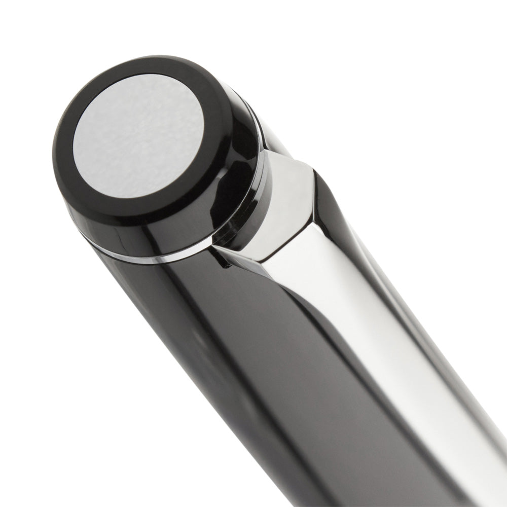 Pilot Falcon Black Resin with Rhodium Trim Fountain Pen - 14Kt Gold-Rhodium Soft Broad Nib