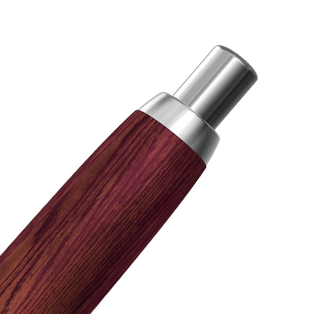 Pilot Capless Dark Red Birch Wood RH Trim Fountain Pen - 18Kt Gold Rhodium-Plated Medium Nib
