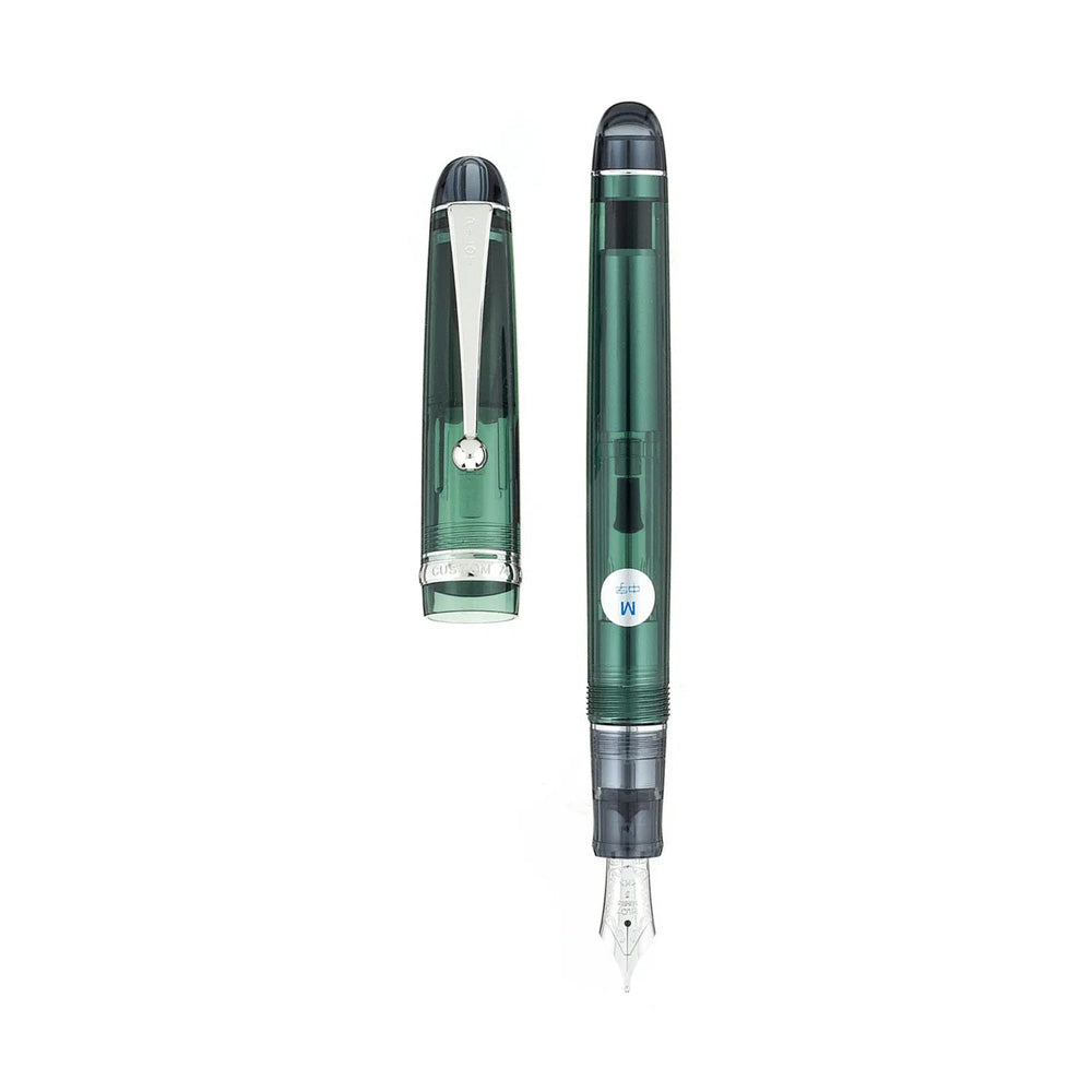 Pilot Custom 74 Tinted Green CT Fountain Pen - 14Kt Gold-Rhodium-Plated Medium Nib