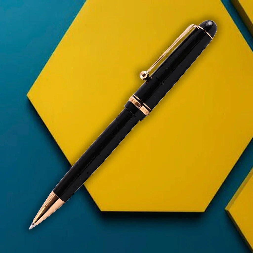 Pilot Custom 74 Black Resin with Gold-Plated Trim Ballpoint Pen