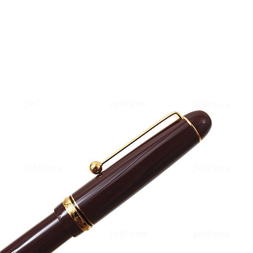 Pilot Custom 74 Dark Red Resin with Gold Trim Fountain Pen – 14Kt Gold Fine Nib