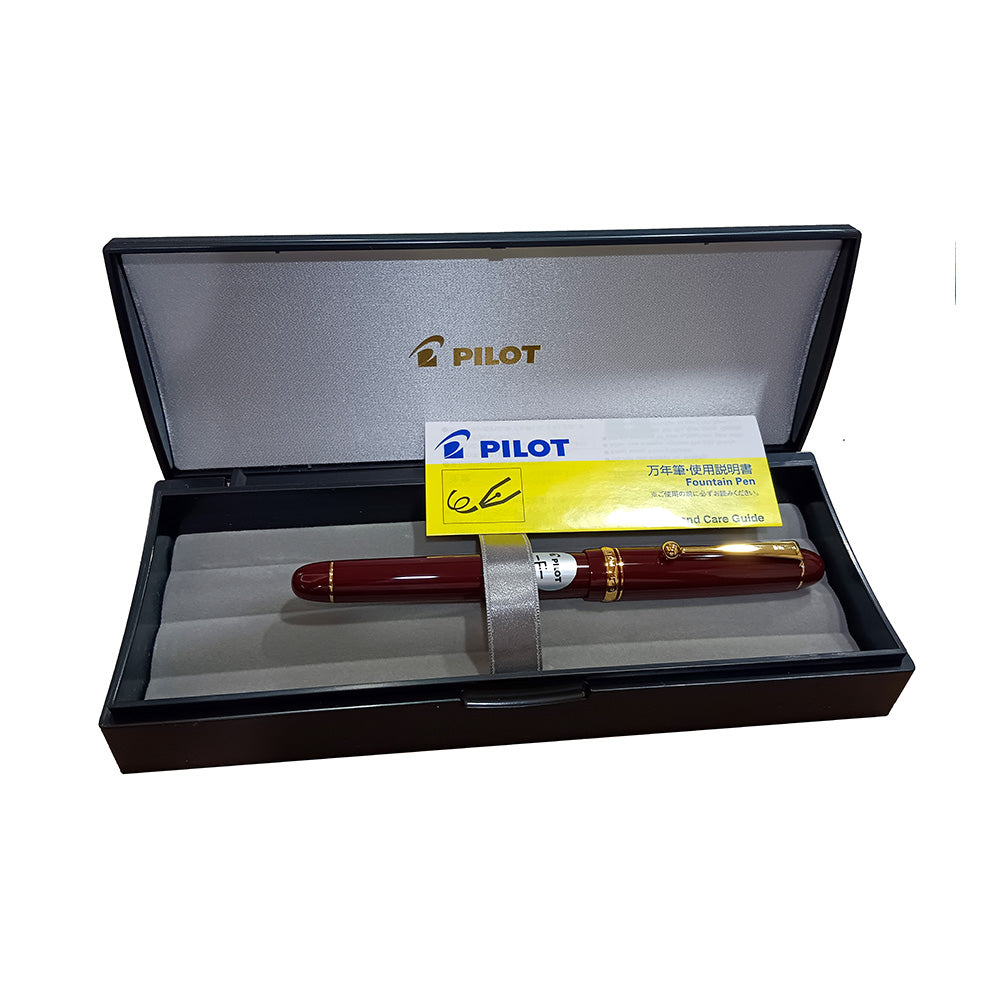 Pilot Custom 74 Dark Red Resin GT Fountain Pen – 14Kt Gold Broad Nib