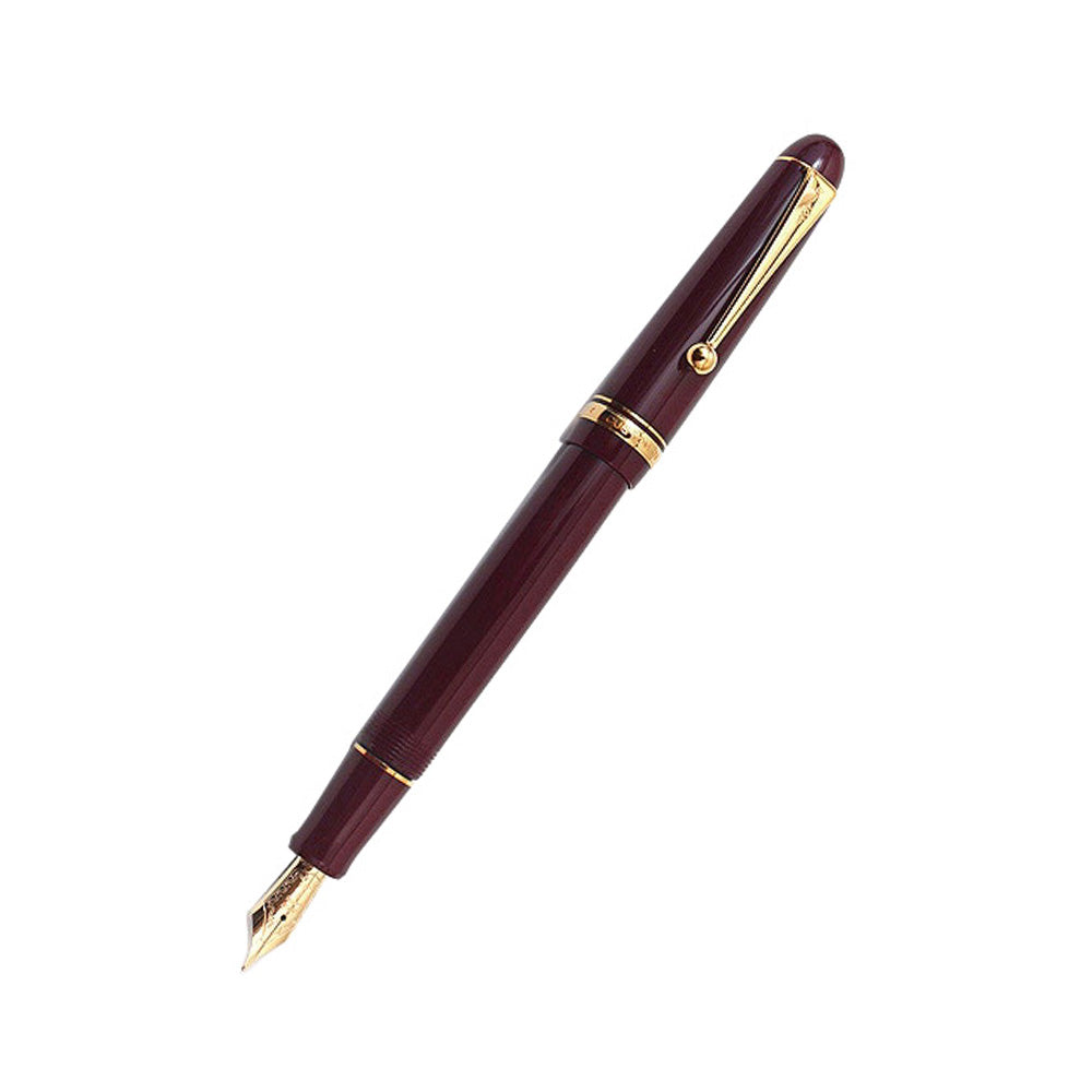 Pilot Custom 74 Dark Red Resin with Gold Trim Fountain Pen – 14Kt Gold Fine Nib