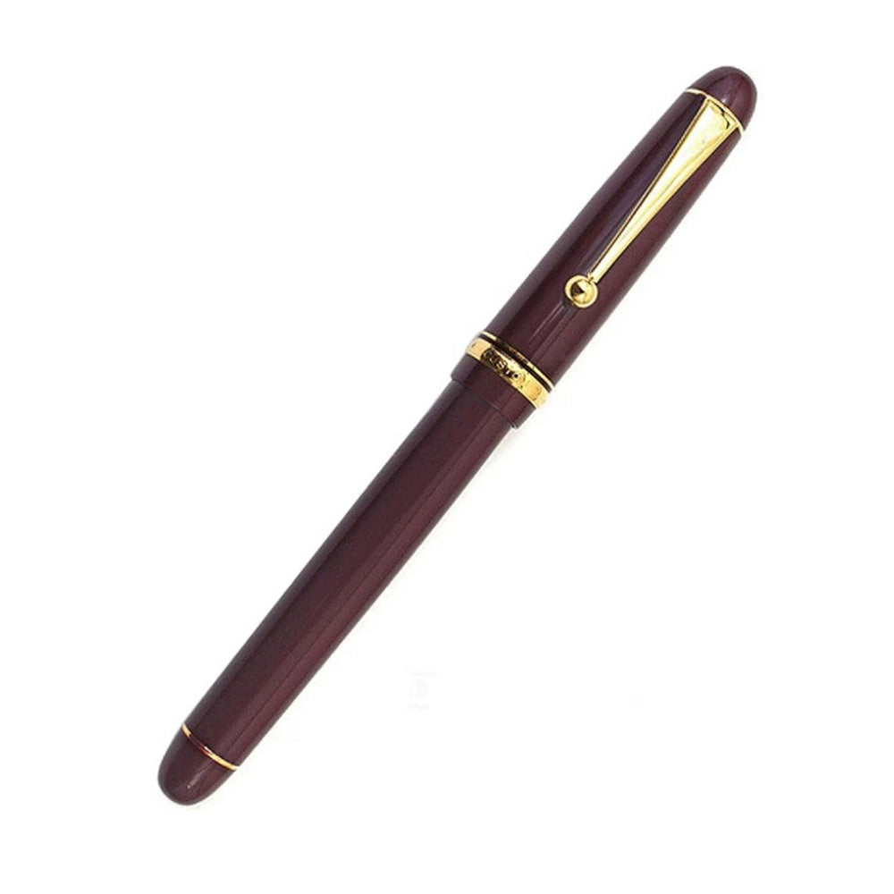 Pilot Custom 74 Dark Red Resin with Gold Trim Fountain Pen – 14Kt Gold Medium Nib