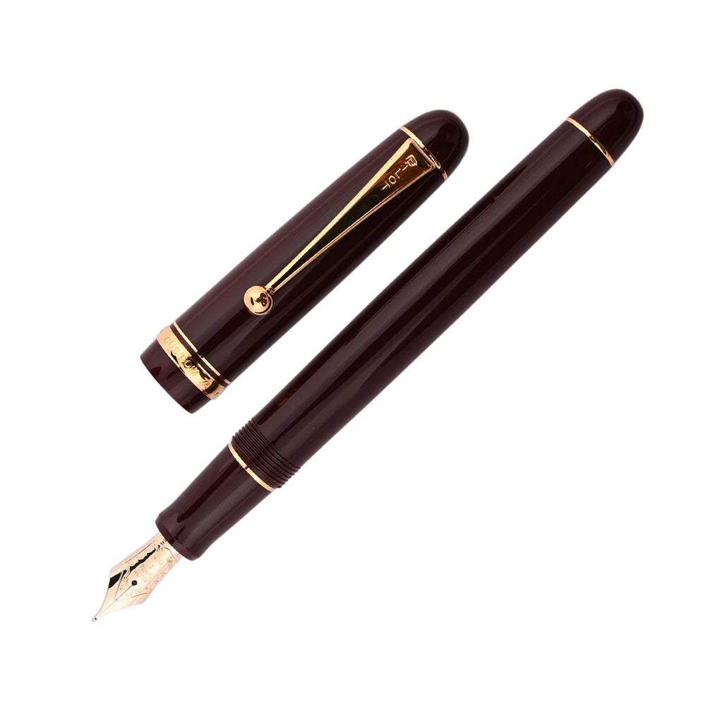 Pilot Custom 74 Dark Red Resin with Gold Trim Fountain Pen – 14Kt Gold Medium Nib