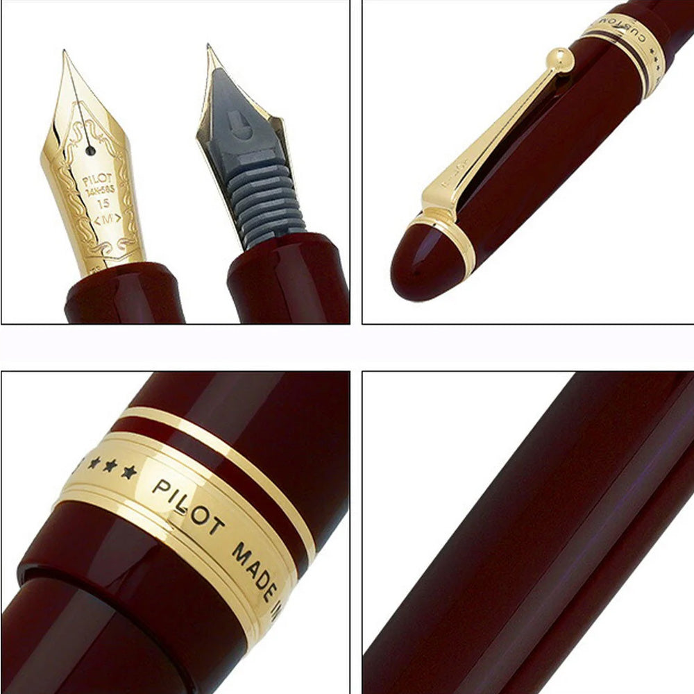 Pilot Custom 743 Red GT Fountain Pen – 14Kt Gold Medium Nib