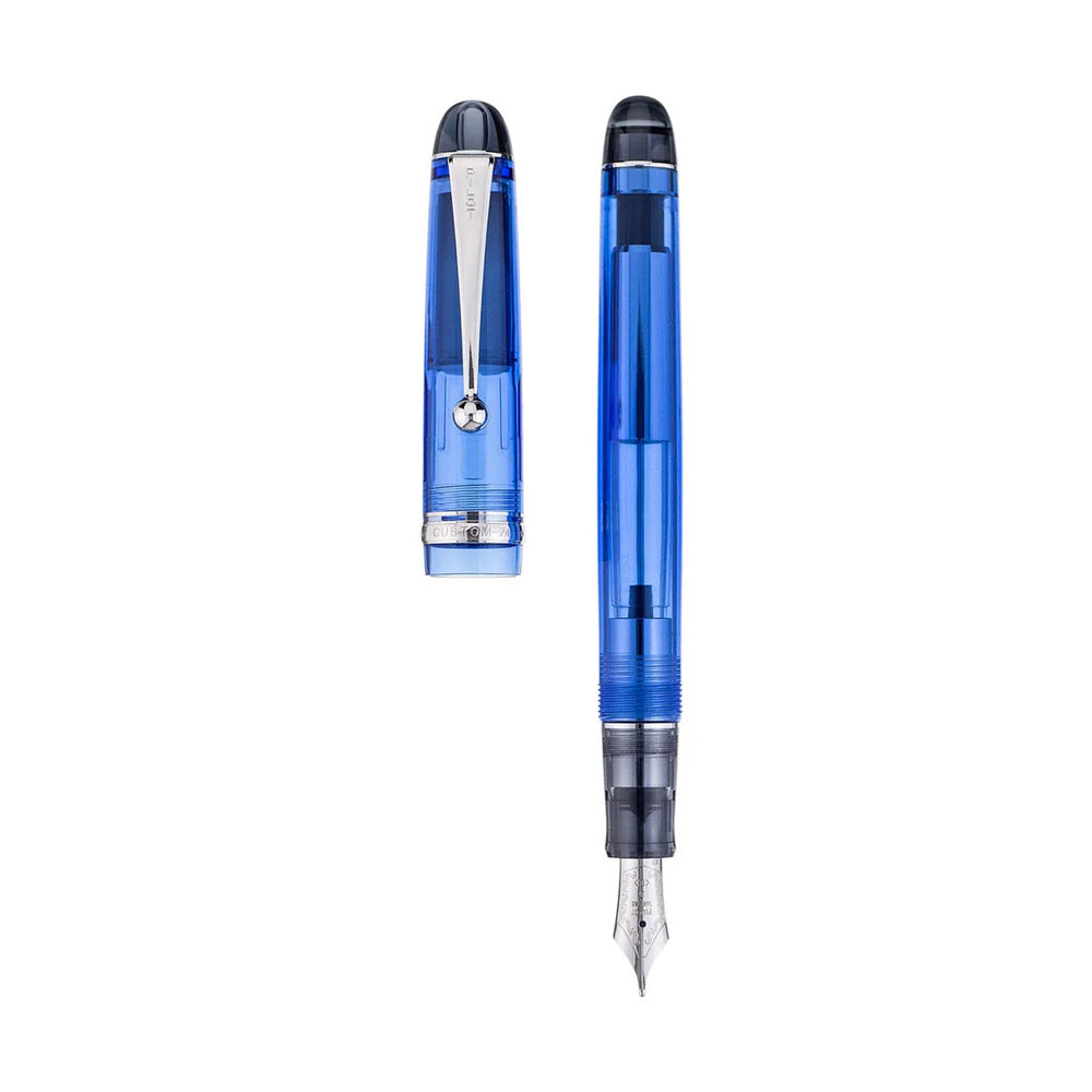 Pilot Custom 74 Tinted Blue CT Fountain Pen - 14Kt Gold Rhodium-Plated Fine Nib