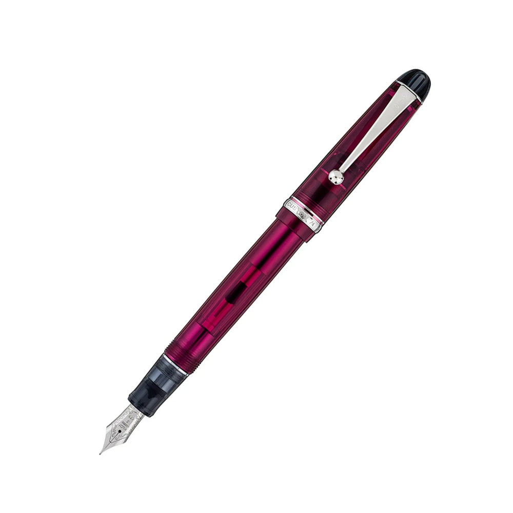 Pilot Custom 74 Tinted Wine Red CT Fountain Pen - 14Kt Gold Rhodium-Plated Medium Nib