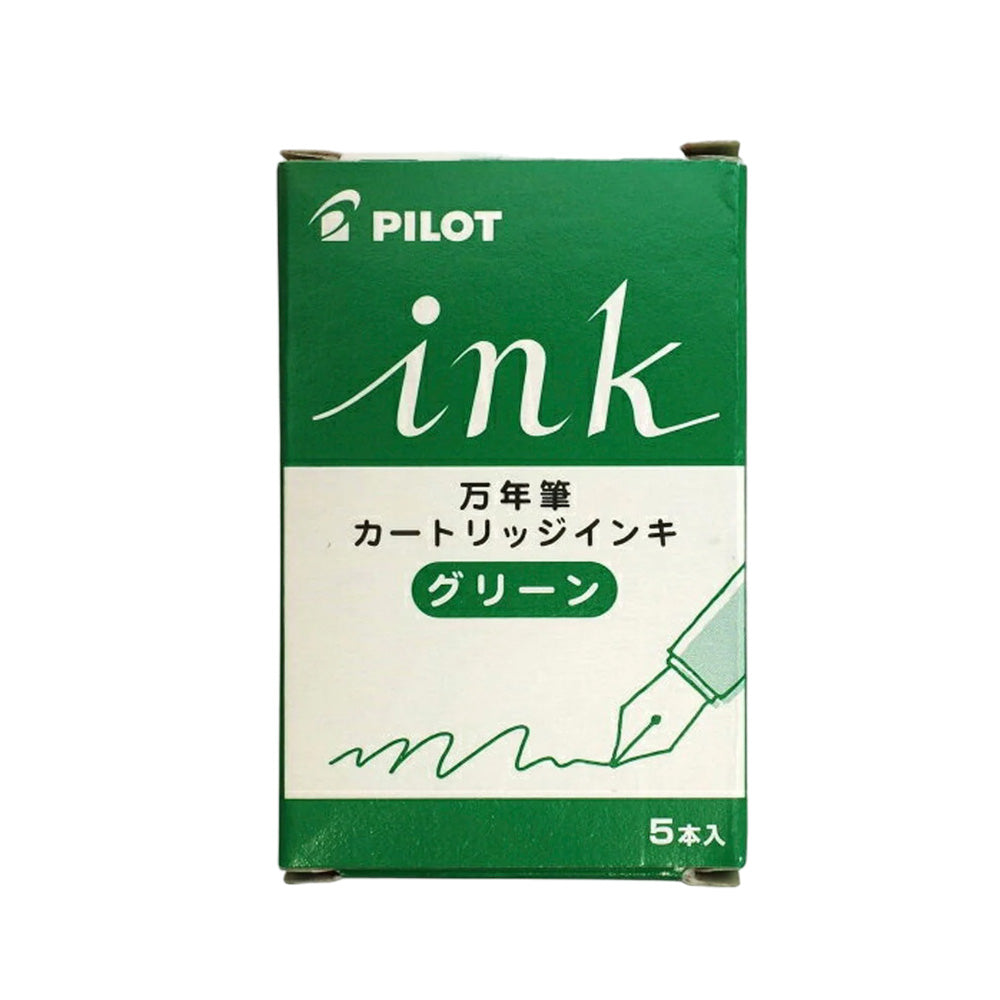 Pilot Green Ink Cartridge 5/Pack
