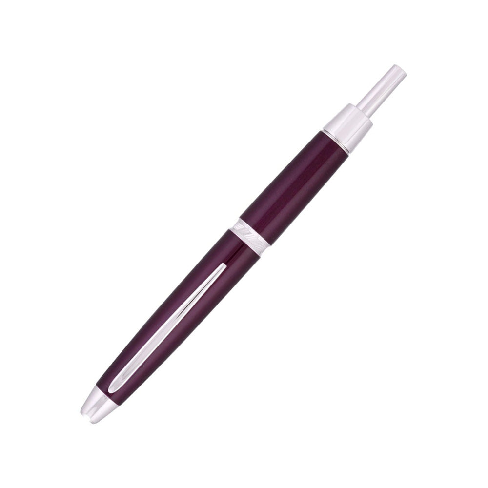 Pilot Capless LS Luxury Purple with Rhodium Trim Fountain Pen – 18Kt Gold Rhodium-Plated Fine Nib