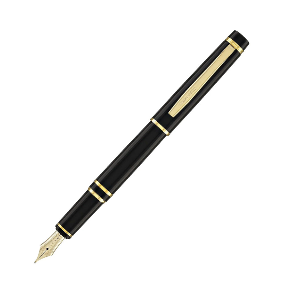 Pilot Grance Black Lacquer with Gold Trim Fountain Pen - 14Kt Gold Fine Nib
