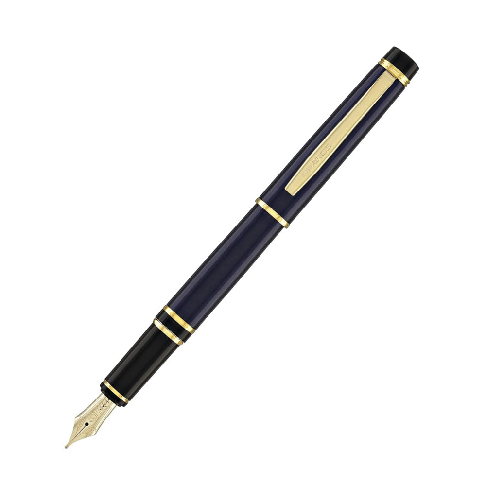 Pilot Grance Dark Blue Lacquer with Gold Trim Fountain Pen - 14Kt Gold Fine Nib