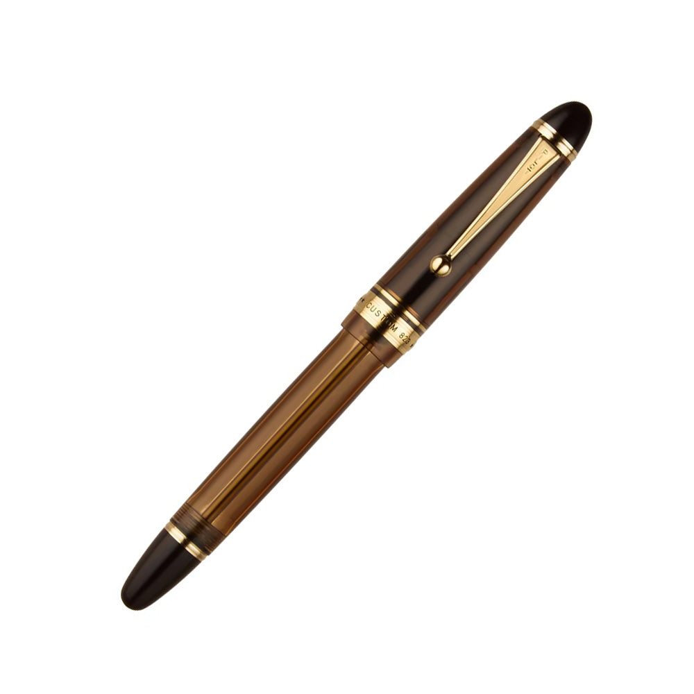 Pilot 万年筆 CUSTOM 18KWG F Pilot Custom 823 Brown GT Fountain Pen with Ink - 14Kt Gold Signature