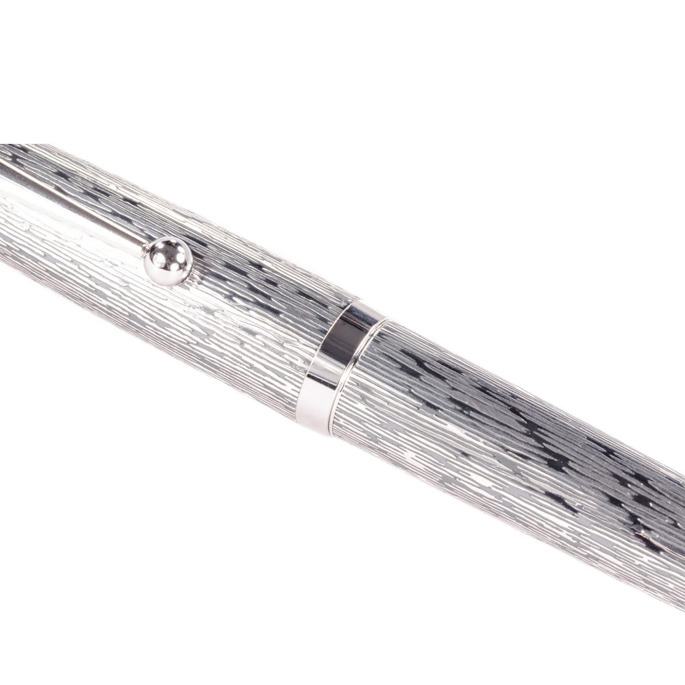 Pilot Silvern Tsumugi with Silver Trim Fountain Pen – 18Kt Gold Rhodium-Plated Fine Nib