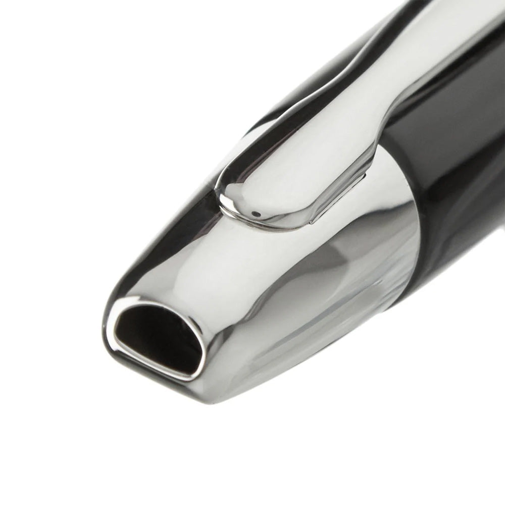 Pilot Capless Fermo Black with Chrome Trim Fountain Pen - 18Kt Gold Rhodium-Plated Medium Nib