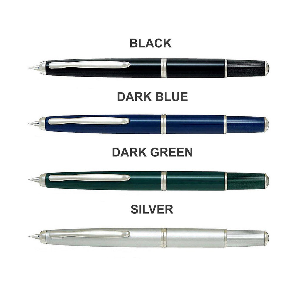 Pilot Capless Fermo Dark Green with Chrome Trim Fountain Pen - 18Kt Go