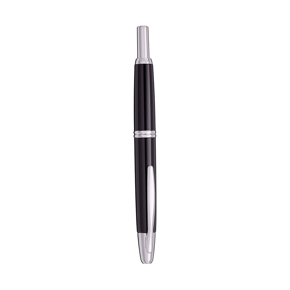 Pilot Capless Black/Rhodium RH Fountain Pen - 18Kt Gold Rhodium-Plated Broad Nib