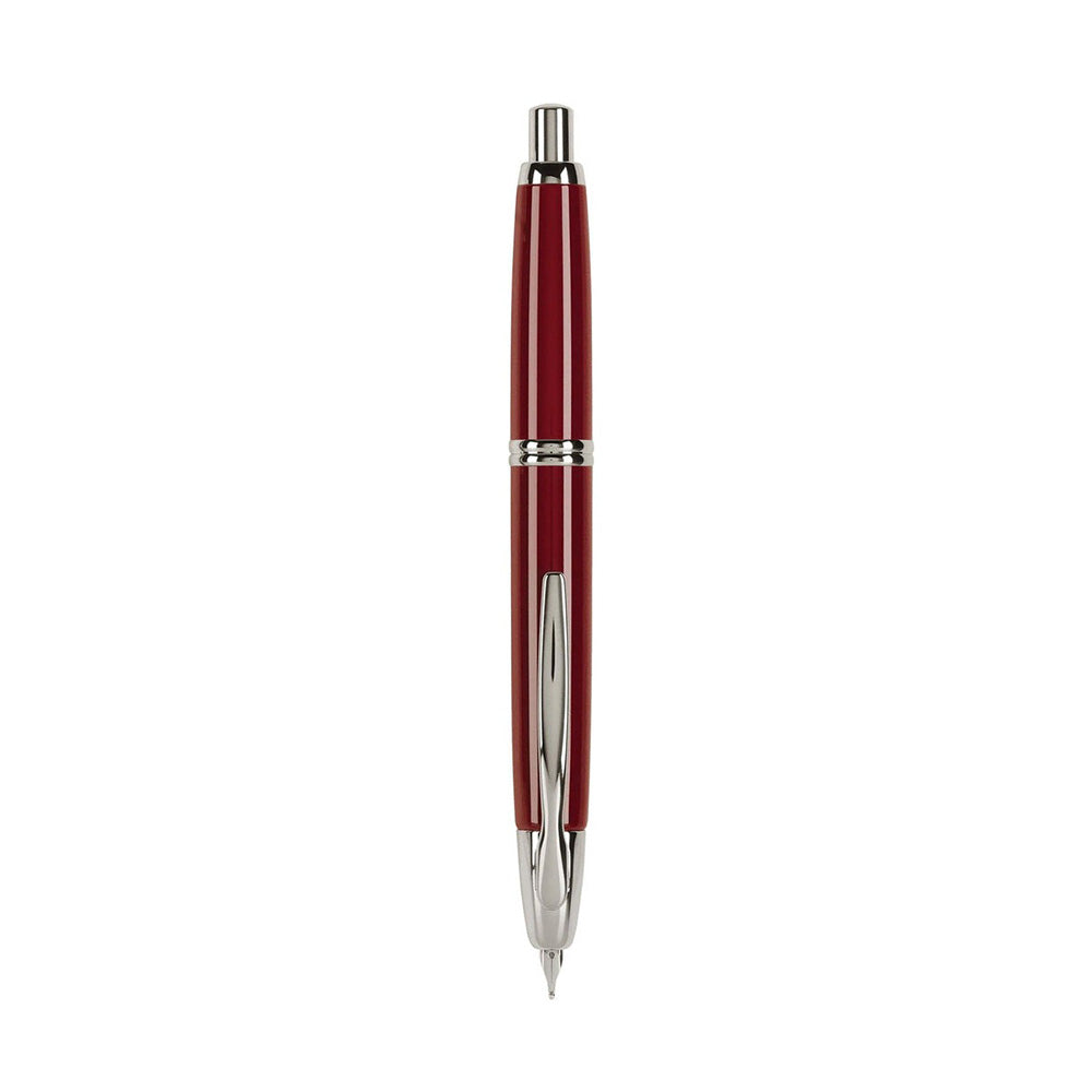 Pilot Capless Red/Rhodium RH Fountain Pen - 18Kt Gold Rhodium-Plated Broad Nib