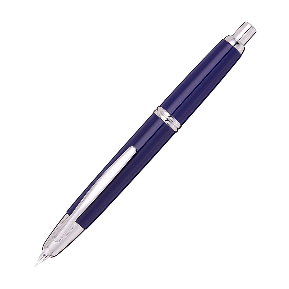 Pilot Capless Blue/Rhodium RH Fountain Pen - 18Kt Gold Rhodium-Plated Fine Nib