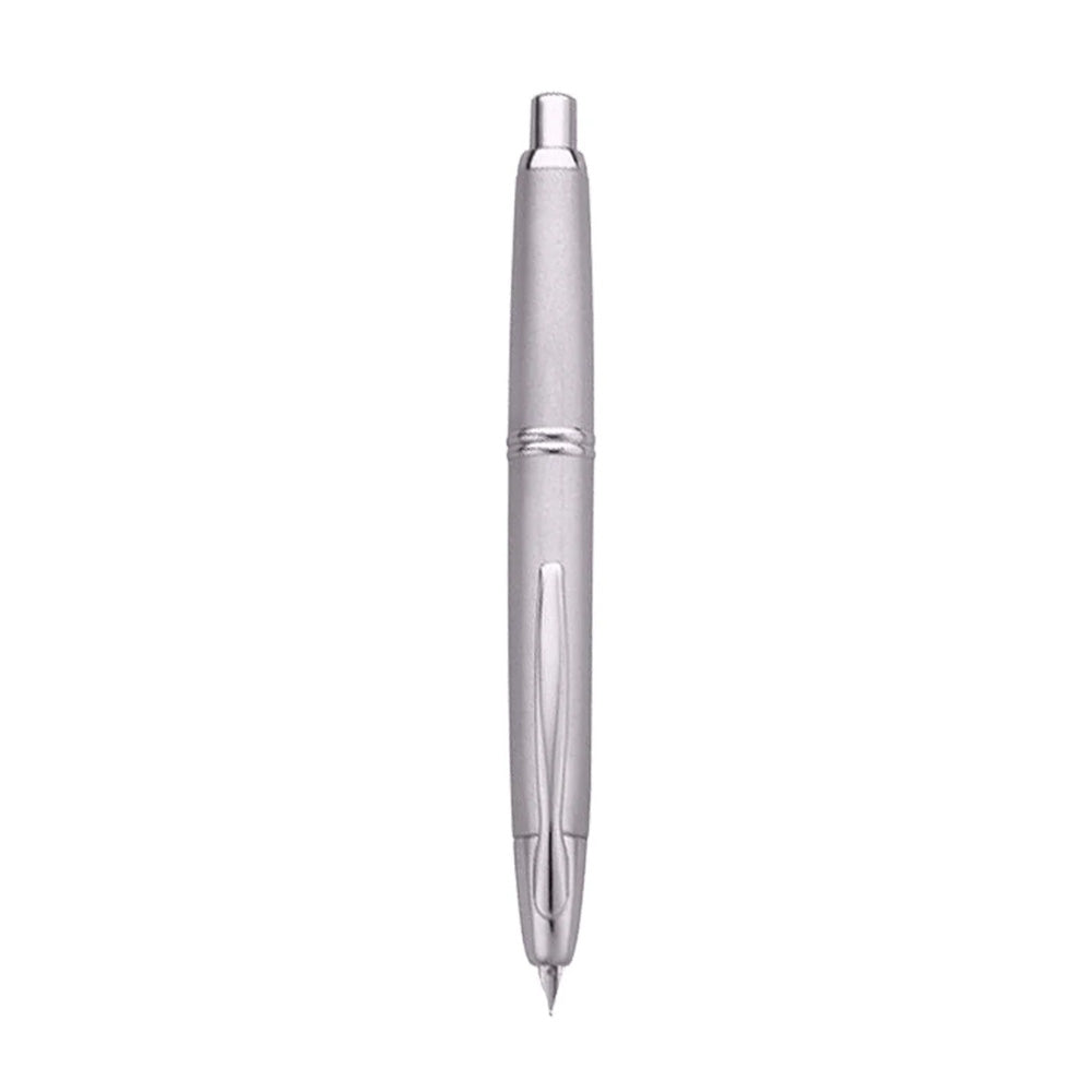 Pilot Capless Silver Lacquer with Rhodium Trim Fountain Pen - 18Kt Gold Rhodium-Plated Medium Nib