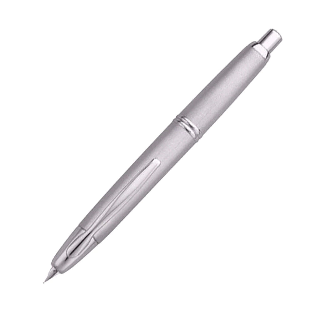 Pilot Capless Silver Lacquer with Rhodium Trim Fountain Pen - 18Kt Gold Rhodium-Plated Fine Nib