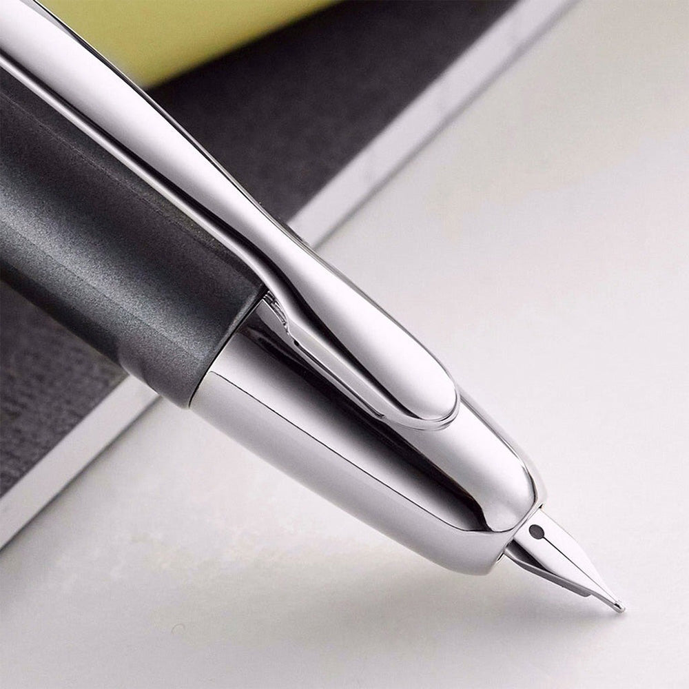 Pilot Capless Dark Gray/Rhodium RH Fountain Pen - 18Kt Gold Rhodium-Plated Fine Nib