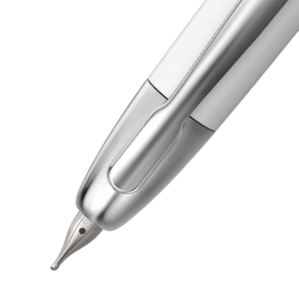 Pilot Capless White/Rhodium RH Fountain Pen - 18Kt Gold Rhodium-Plated Fine Nib