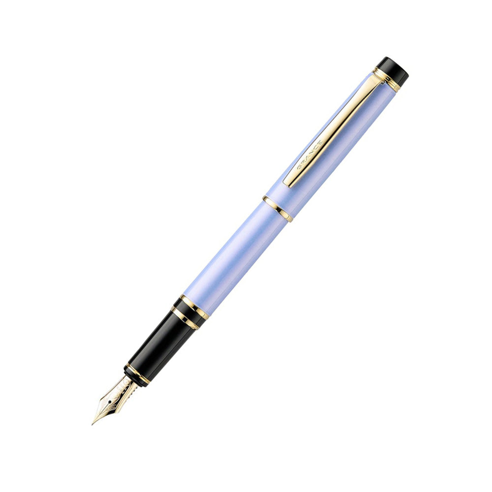 Pilot Grance Pearl Blue Lacquer with Gold Trim Fountain Pen - 14Kt Gold Fine Nib