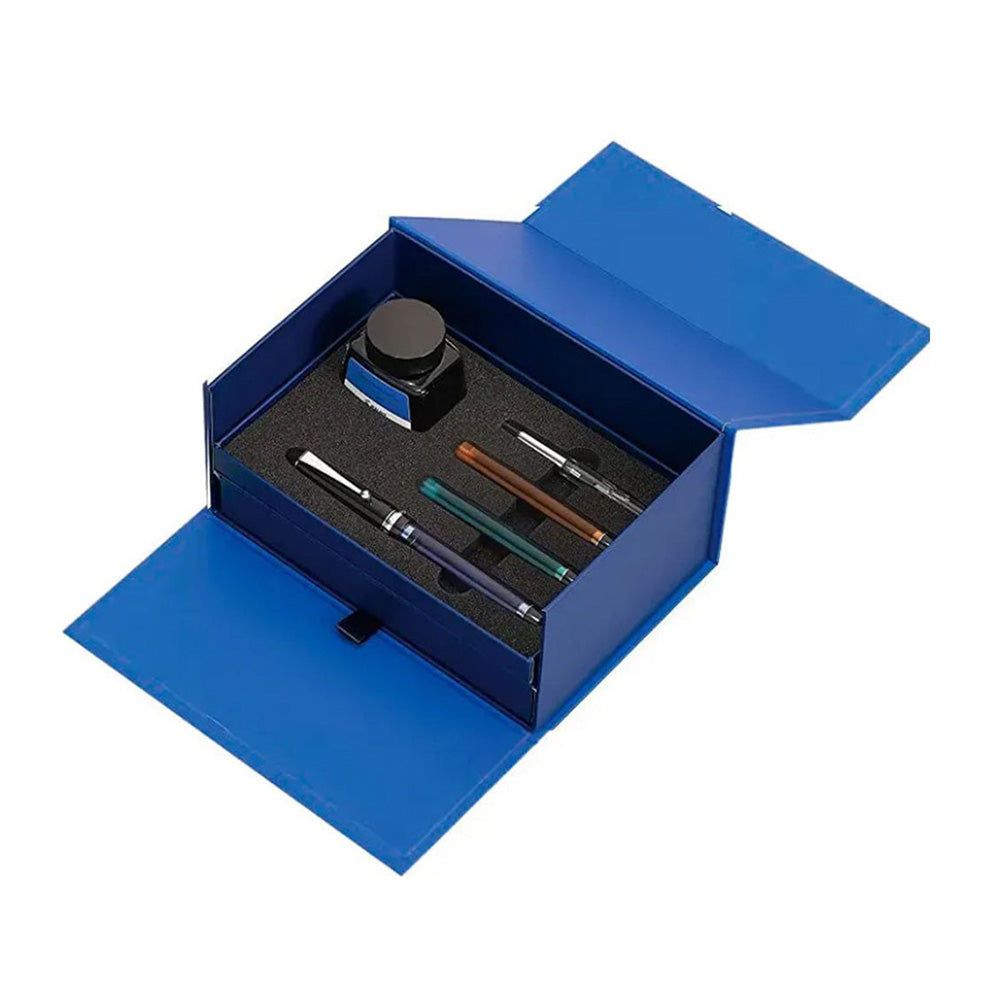 Pilot Custom 74 30th Anniversary Blue Resin CT Limited Edition Fountain Pen with 30ml Ink Bottle & CON-70 converter