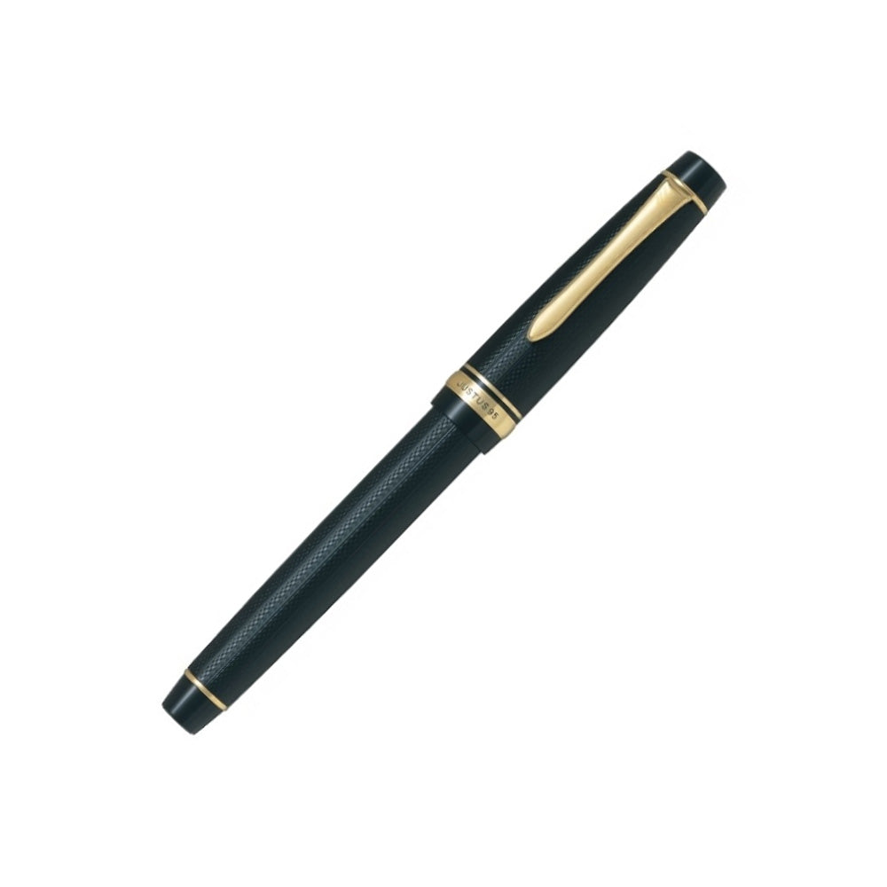 Pilot Justus 95 Net Black Gold Trim Fountain Pen - 14Kt Gold Fine-Medium Nib