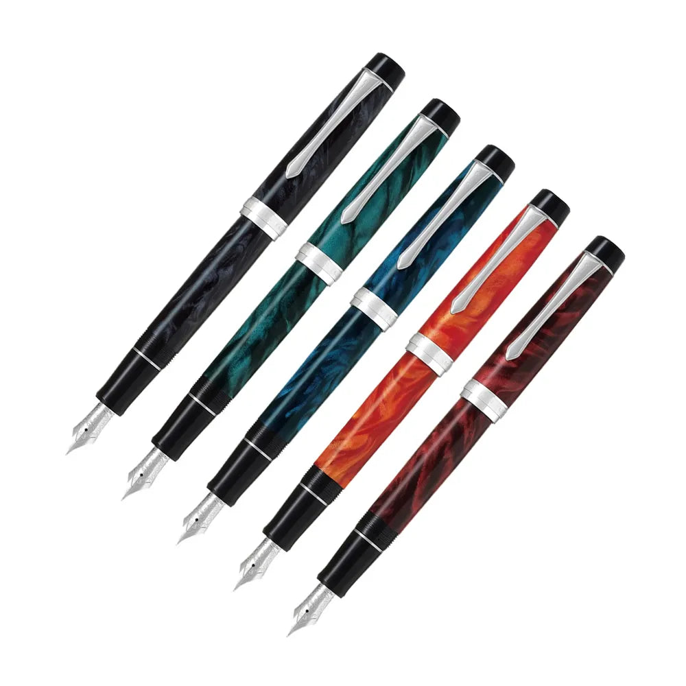 Pilot Custom Heritage SE Marble Orange CT Fountain Pen - 14Kt Gold Rhodium-Plated Medium Nib