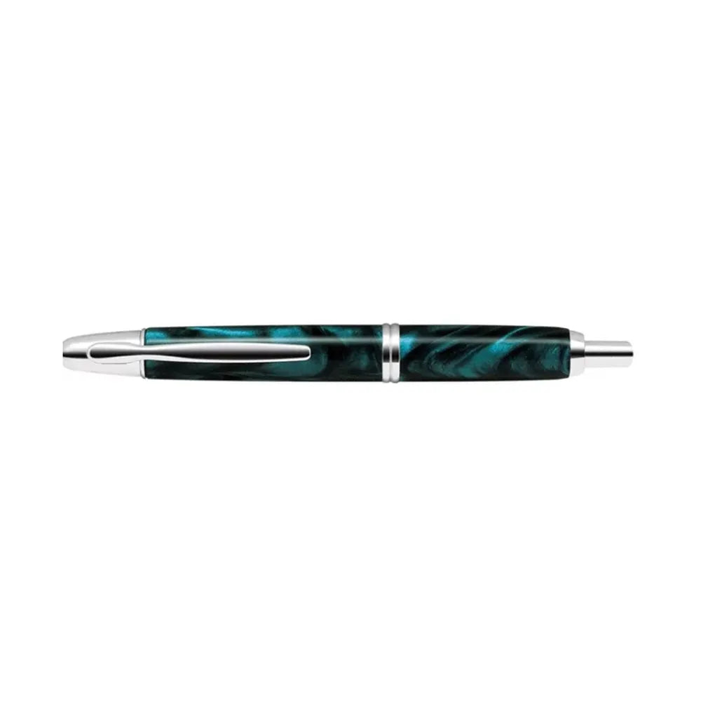 Pilot Capless SE Marble Green with Rhodium Trim Fountain Pen - 18Kt Gold-Rhodium Plated Medium Nib