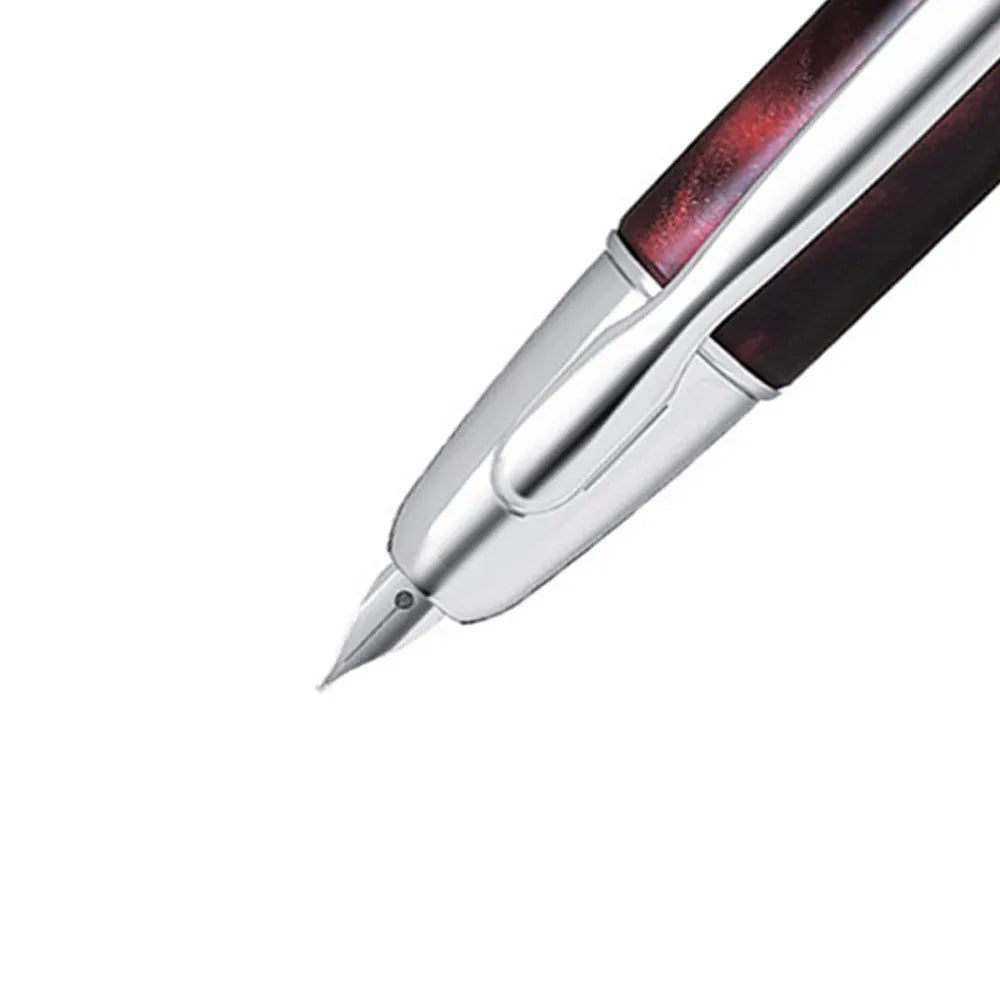 Pilot Capless SE Marble Red with Rhodium Trim Fountain Pen - 18Kt Gold-Rhodium Plated Medium Nib