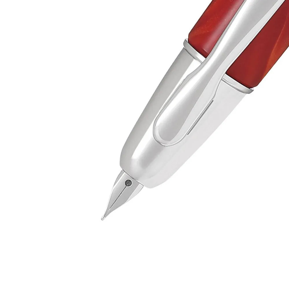 Pilot Capless SE Marble Orange with Rhodium Trim Fountain Pen - 18Kt Gold-Rhodium Plated Medium Nib