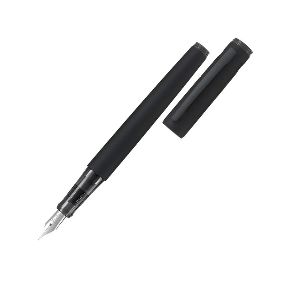 The Pilot Explorer Matte Black Fountain Pen is a writing instrument manufactured by Pilot Japanese company that specializes in pens and writing instruments. This black resin pen has a matte finish and is complemented by black trim. It has a snap cap and comes with a Pilot ink cartridge (Converter Not Included). The Pilot Explorer features a contemporary barrel design perfectly weighted and balanced for a premium writing experience. The fountain pen features a stainless steel nib that allow smooth ink flow a