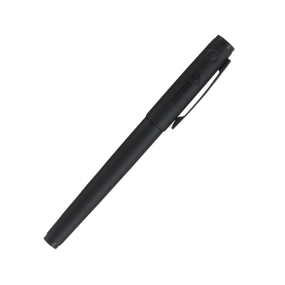 The Pilot Explorer Matte Black Fountain Pen is a writing instrument manufactured by Pilot Japanese company that specializes in pens and writing instruments. This black resin pen has a matte finish and is complemented by black trim. It has a snap cap and comes with a Pilot ink cartridge (Converter Not Included). The Pilot Explorer features a contemporary barrel design perfectly weighted and balanced for a premium writing experience. The fountain pen features a stainless steel nib that allow smooth ink flow a
