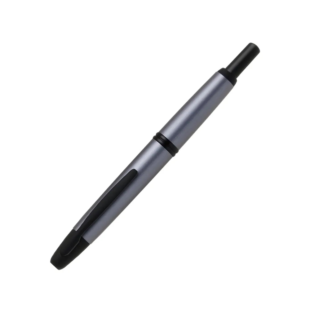 Pilot Capless Matte Silver with Black PVD Trim Fountain Pen – Stainless Steel Nib