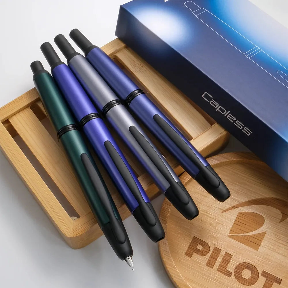 Pilot Capless Matte Silver with Black PVD Trim Fountain Pen – Stainless Steel Nib