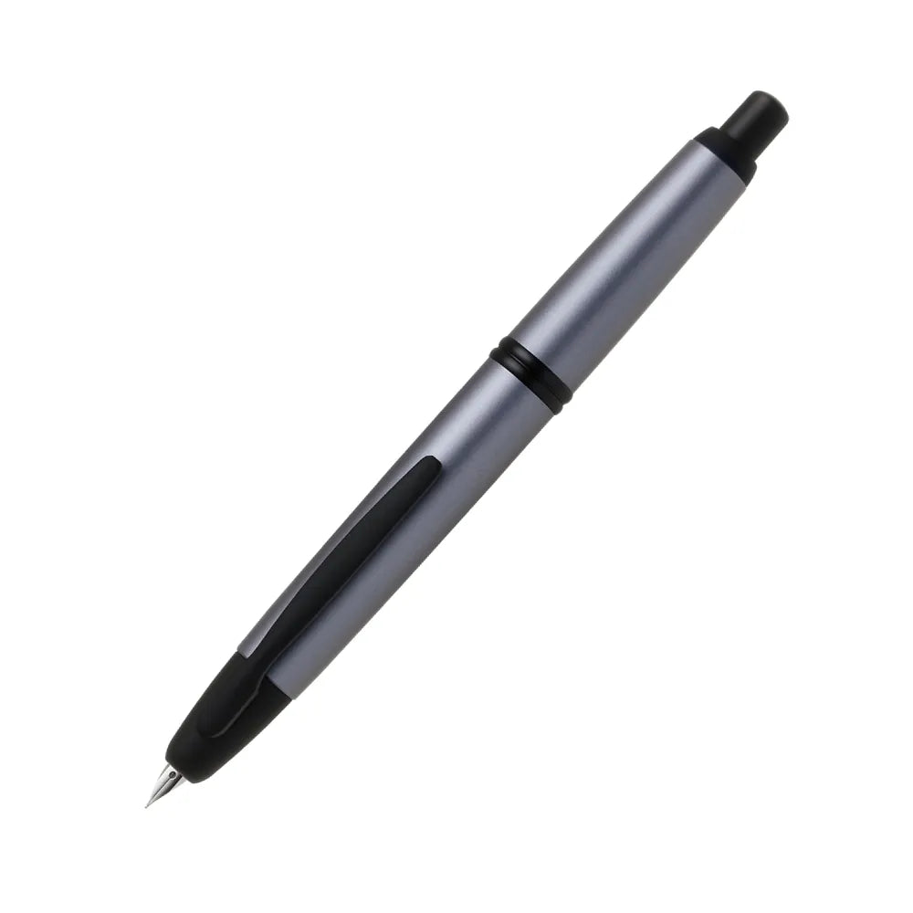 Pilot Capless Matte Silver with Black PVD Trim Fountain Pen – Stainless Steel Nib